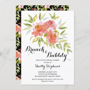 Chic Brunch et bulles florales Invitations