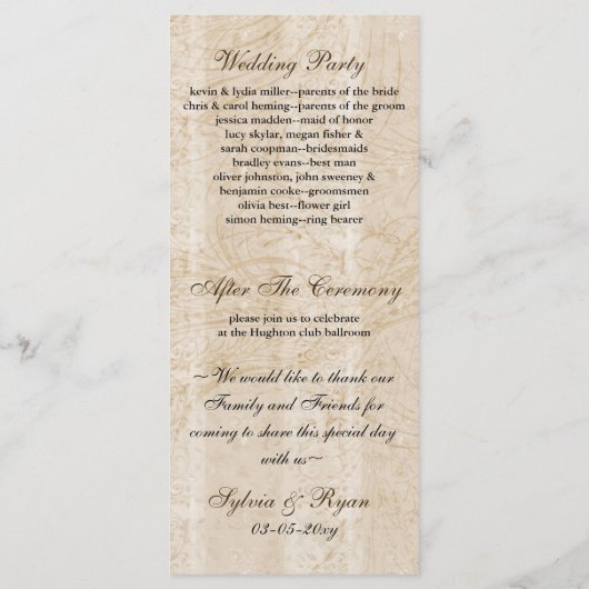 Chic brune cage d'oiseau, programmes de mariage in (Dos)