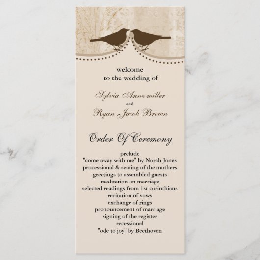 Chic brune cage d'oiseau, programmes de mariage in (Devant)