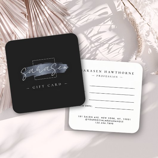Chic Brush Stroke Elegant Black Cadeau Certificat