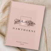 Chic Brush Stroke Faux Roos Gold Elegant Monogram Planner