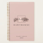 Chic Brush Stroke Faux Rose Gold Elegant Monogramm (Devant)