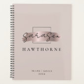 Chic Brush Stroke Faux Rose Gold Elegant Monogramm (Devant)