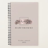 Chic Brush Stroke Faux Rose Gold Elegant Monogramm (Devant)