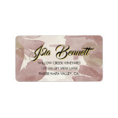 Chic Brush Stroke | Faux Rose Gold on White Label (Voorkant)