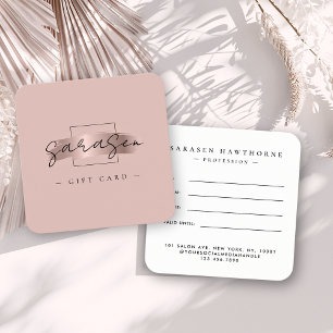 Chic Brush Stroke Roos Goud Cadeaubon Kaart