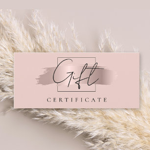Chic Brush Stroke Roos Goud Cadeaubon Kaart
