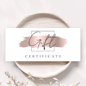 Chic Brush Stroke Roos Goud Cadeaubon Kaart