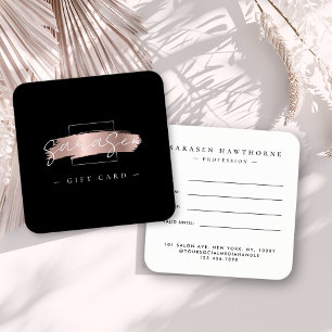 Chic Brush Stroke Rose Gold Black certificat cadea