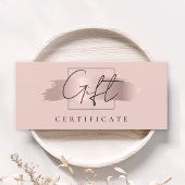 Chic Brush Stroke Rose Gold Carte de certificat ca