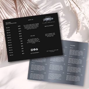 Chic Brush Stroke Salon Prijs Lijst Services Menu