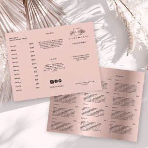 Chic Brush Stroke Salon Prijs Lijst Services Menu