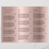 Chic Brush Stroke Salon Prijs Lijst Services Menu (Achterkant)
