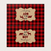 Chic bûcheron rouge Merci de Baby shower de bison (Outside Unfolded)