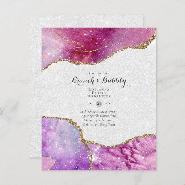 CHIC BUDGET BRUNCH and BUBBLY AGATE GLITTER INv (Voorkant / Achterkant)