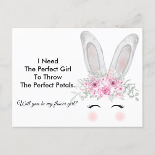 Chic Bunny Wedding Bloemenmeisje Voorstel Briefkaart