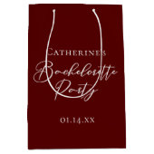 Chic Burgundy Bachelorette Party Personalized Medium Cadeauzakje (Voorkant)
