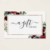 Chic Burgundy Blush Floral Carte de certificat cad (Devant)