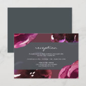 Chic Burgundy Floral Modern Wedding Informatiekaartje (Voorkant / Achterkant)