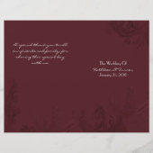 Chic Burgundy Flourish Wedding Programme (Voorkant)