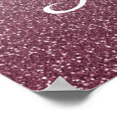 Chic Burgundy Glitter New Years Welkom Poster (Hoek)
