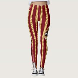 Chic burgundy Gold Lines Lips Girly 2022 dag Leggings