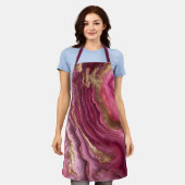 Chic Burgundy Pink Rose Agate Gold Glitter Marble Schort (Gedragen)