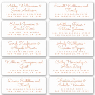 Chic Burnt Orange Calligraphie Étiquettes de adres