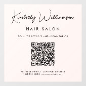 Chic Business handtekening script QR-code roze Raamsticker (Vel)