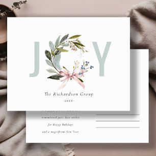Chic Business Joy Winter Krans Corporate Logo Feestdagenkaart