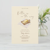 Chic butter yellow baby shower kaart (Staand voorkant)