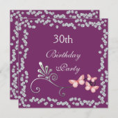 Chic Butterflies & Diamonds 30e verjaardag Kaart (Voorkant / Achterkant)