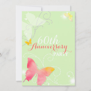 Chic Butterfly 60ste huwelijksverjaardagsfeest Kaart