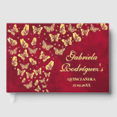 Chic Butterfly Gold Red Quinceañera Mis Quince (Recto)