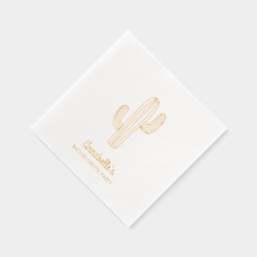 Chic Cactus Boho vrijgezellenfeest servetten (Rechts)