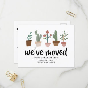 Chic Cactus en Planten New Home & Moving Uitnodiging Briefkaart