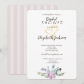 Chic Cactus Gold Glitter Heart Vrijgezellenfeest Kaart (Voorkant / Achterkant)