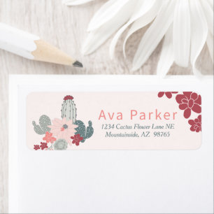 Chic Cactus Succulent Pink Label