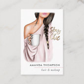 Chic Café Beauté Carte de visite de mode (Devant)