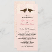 Chic cage d'oiseau rose, programmes de mariage ins (Devant / Derrière)