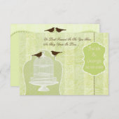Chic cage d'oiseau vert, inséparables RSVP 3,5 x 5 (Devant / Derrière)