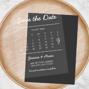 Chic Calendar Bewaar de datum Elegant Modern Kaart Acryl Uitnodigingen