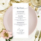 Chic Calligraphie 4x9 Mariage Carte Menu Pour Plaq