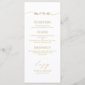Chic Calligraphie 4x9 Mariage Carte Menu Pour Plaq (Devant)