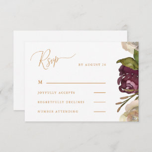 Chic Calligraphie Aquarelle Mariage Floral Rsvp