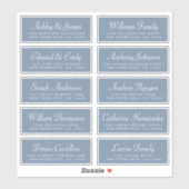 Chic Calligraphie Bleu Étiquettes de adresse invit (Feuille)