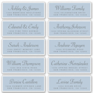 Chic Calligraphie Bleu Étiquettes de adresse invit