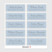 Chic Calligraphie Bleu Étiquettes de adresse invit (Feuille)