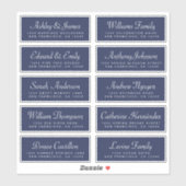 Chic Calligraphie Bleu foncé Étiquettes de adresse (Feuille)