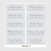 Chic Calligraphie Bleu Mariage Étiquettes de adres (Feuille)